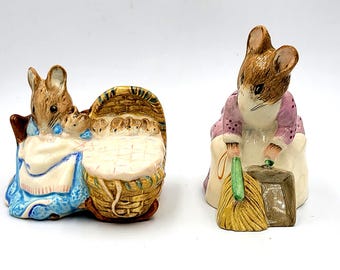 Hunca Set Vintage Beatrix Potter Bunny Figurines - Etsy