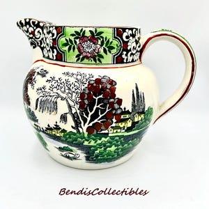 Antique T.G.C. green Ming England Jug Pitcher. @BendisCollectibles