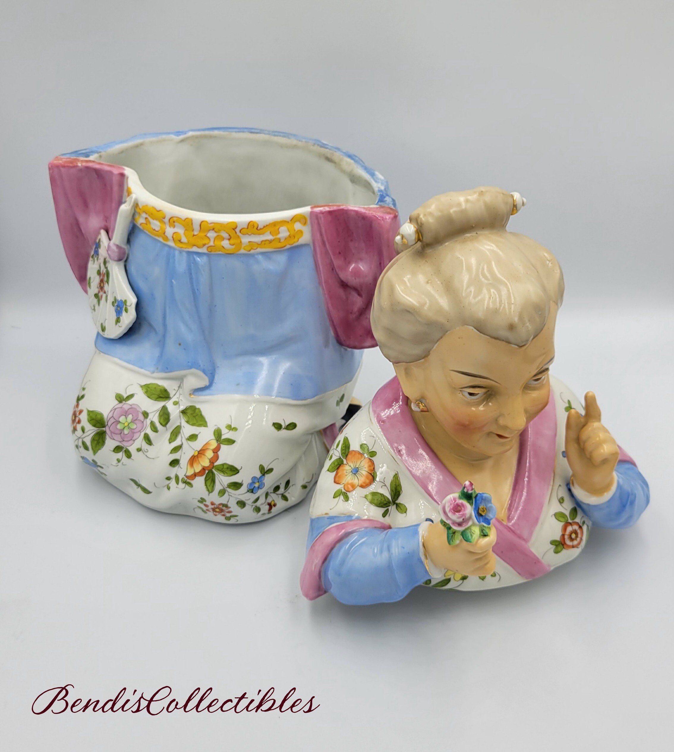 japangranny Vintage Old Japan Granny in Blue Kimono Cookie Jar. Japan.asian Oriental  Geishas Japanese Jar.@bendiscollectibles - Etsy