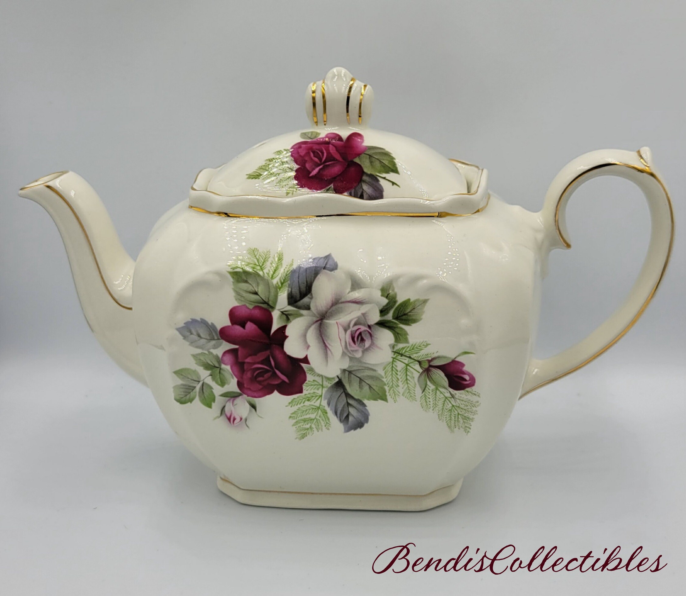Vintage Sadler Red Roses Teapot England. bendiscollectibles Etsy