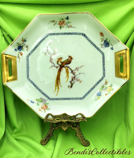 Antique Limoges Tray: Theodore Haviland Eden Birds of Paradise