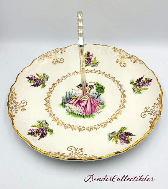JAMES KENT ジェームスケント　OLD FOLEY　ケーキスタンド　苺 Vintage Old Foley Woman Dancing Pitcher and Cake Plate.james Kent