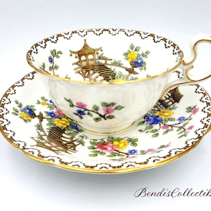 Vintage RARE Aynsley &quot;Pagoda&quot; Cup and Saucer. @BendisCollectibles