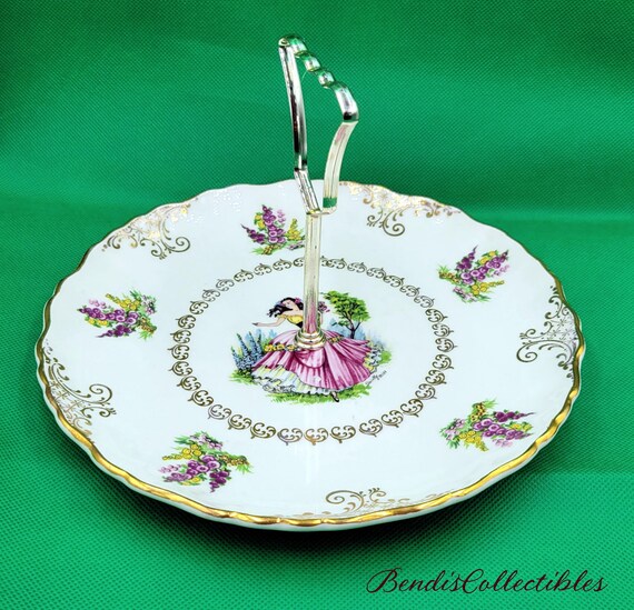 JAMES KENT ジェームスケント　OLD FOLEY　ケーキスタンド　苺 Vintage Old Foley Woman Dancing Pitcher and Cake Plate.james Kent