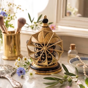 初期のギリシャの香水瓶 置物　ビンテージ　Pallini Attiki 金星型 Vintage Pallini Attiki Venus Perfume Bottle, Hand Painted Greek