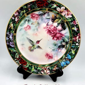 Vintage Lena Liu &quot;The Anna’s Hummingbird Collector&quot; Plate Hummingbird&#39;s Treasury. @BendisCollectibles