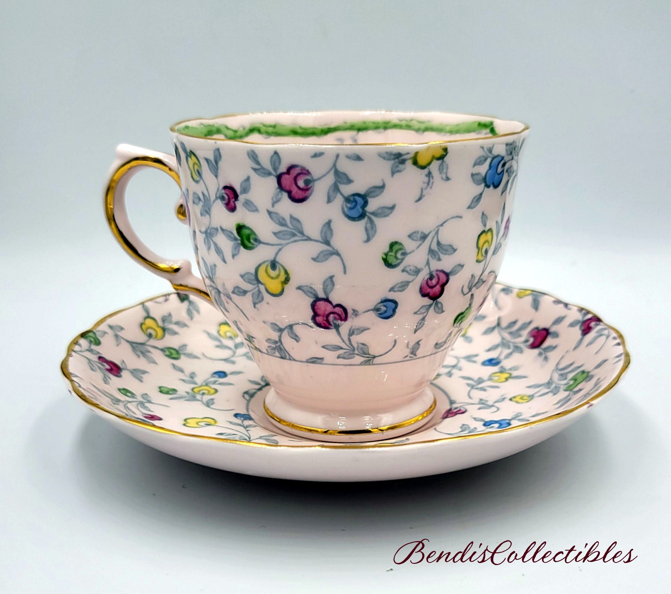 Tuscan DEMITASSE Teacup, Pink Tea Cup and Saucer 18114