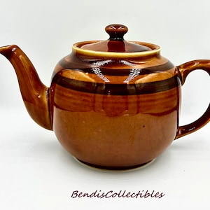 Vintage Sadler Brown Betty Teapot: 9&quot; England Teapot, 4-Cup Capacity