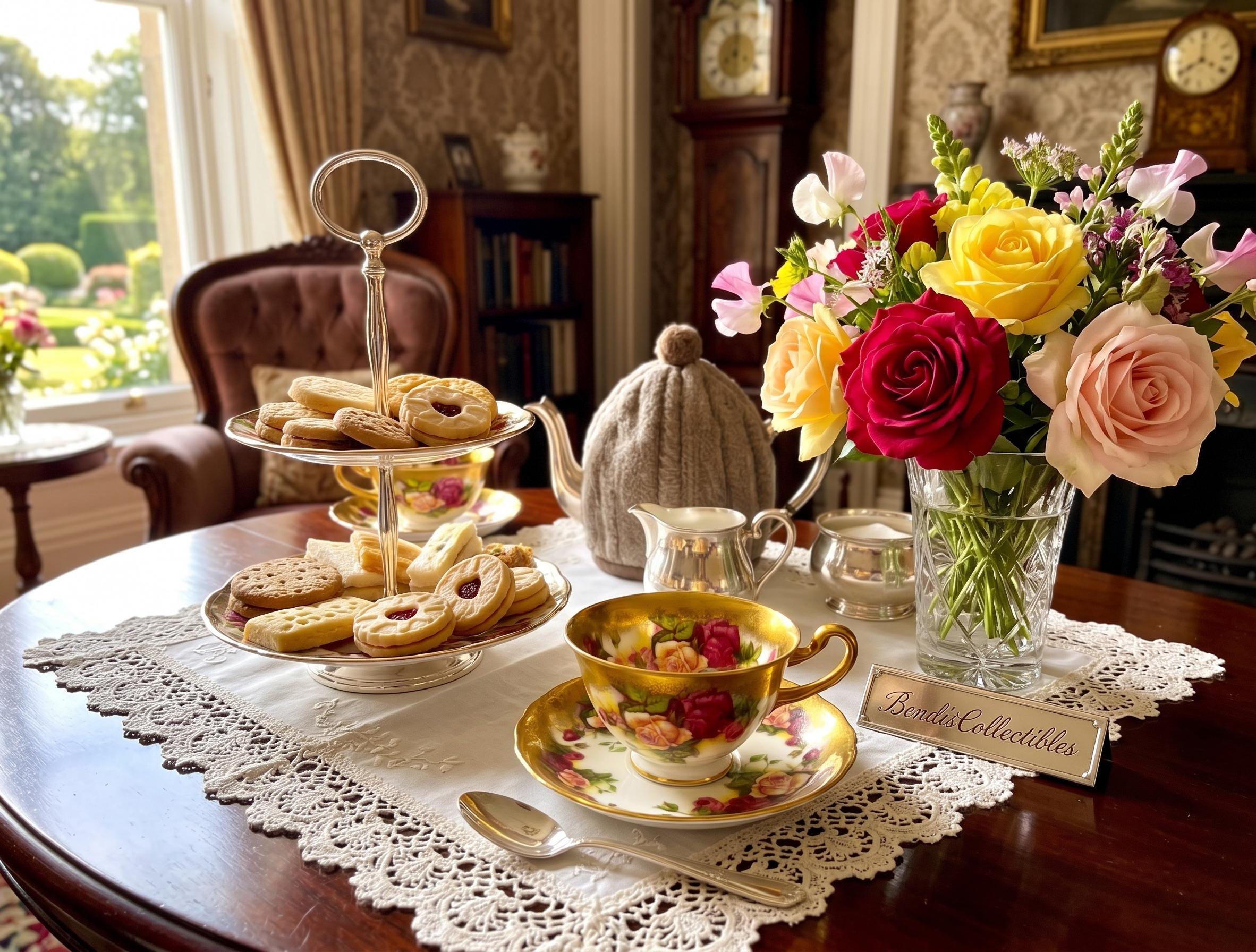 Vintage Royal Chelsea Golden Rose Tea Cup & Saucer, English Bone