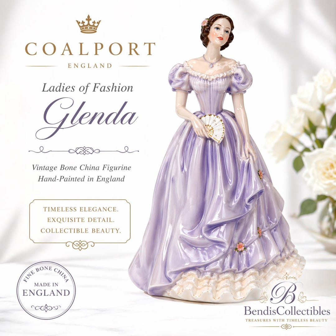 Coalport 陶器人形 Ladies of Fashion Vintage Coalport Ladies of Fashion “glenda” Figurine – England