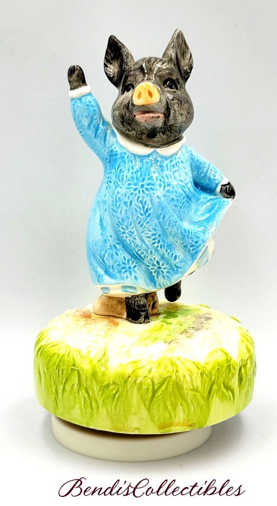 Vintage Beatrix Potter Nursery XL Music Box Schmidt. Pig-wig. the