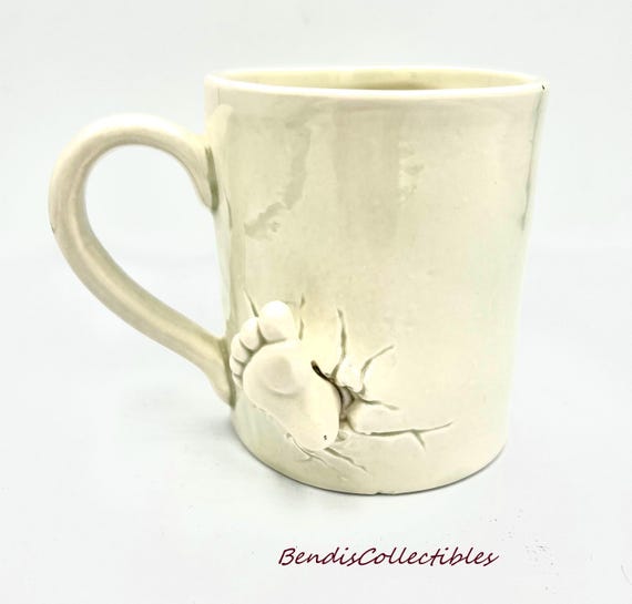 Vintage Fitz and Floyd Kicky Mug: 1970s Baby Feet Design.  @bendiscollectibles - Etsy