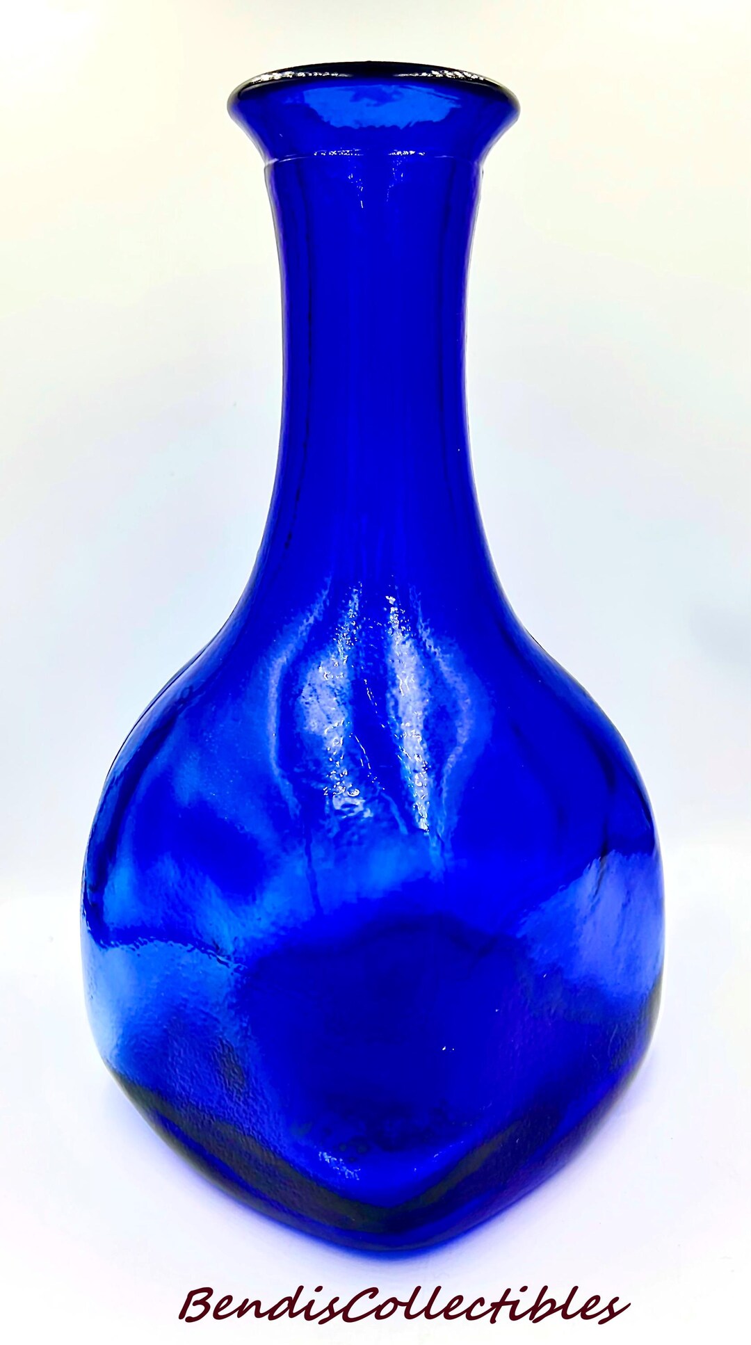 Antique Cobalt Blue Glass Carafe J Albinana Olleria Vintage