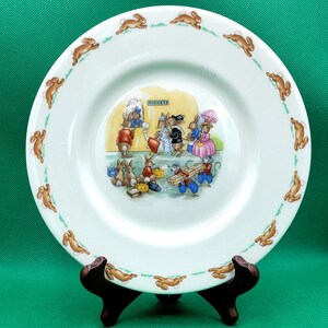 Vintage Royal Doulton Bunnykins Kinder Baby Teller. Bunny in Math- Klasse Bunny Tickets Teller. @BendisCollectibles
