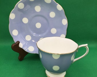Vintage Royal Albert Purple Polka Dot Cup and Saucer. Royal Albert. @BendisCollectibles