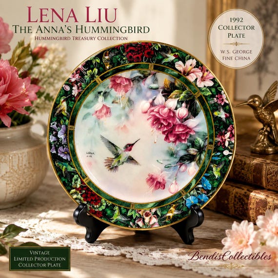 Vintage Lena Liu “the Anna's Hummingbird” Collector Plate