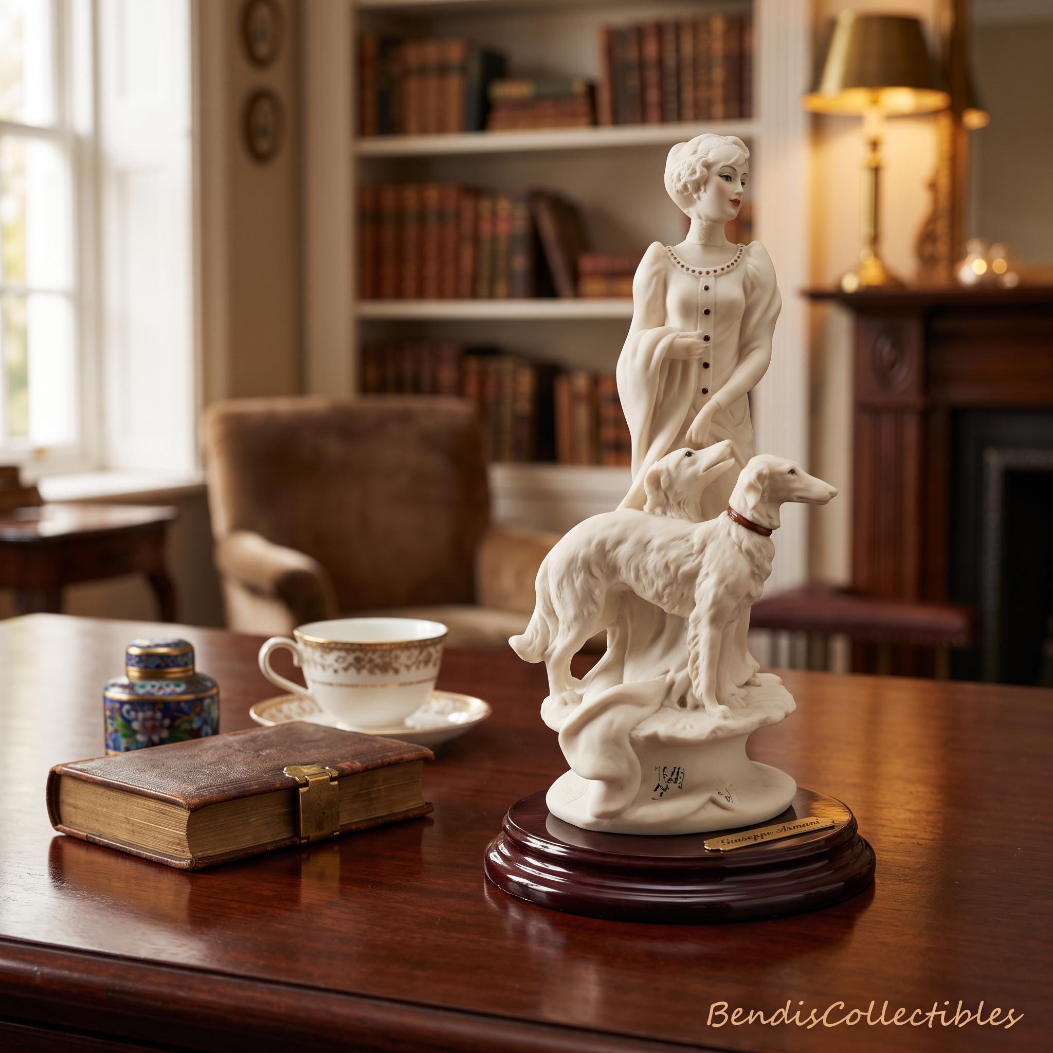 Lady With Greyhounds Statue - Etsy