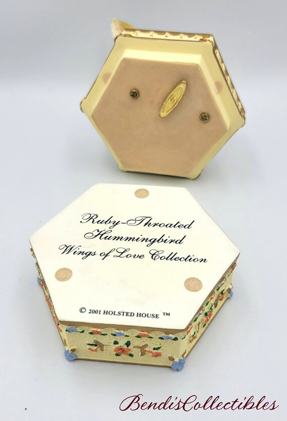 Vintage Ruby-throated Hummingbird Music Trinket Box