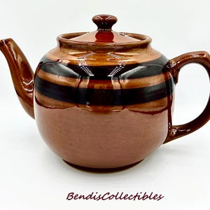 Vintage 9&quot; Sadler Brown Betty Teapot. Glazed Tea pot in brown tones. @BendisCollectibles