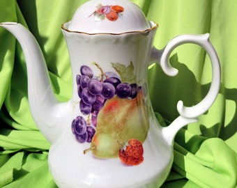Vintage Schumann Briar Rose Teapot, German Porcelain Tea Pot With Lid ...