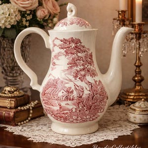 イギリス製のヴィンテージ Myott The Hunter 手描き 古美術 骨董 Myott Hunter Teapot - Etsy