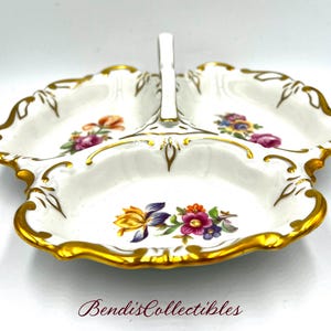 Vintage JL Menau Candy Dish: Graf Von Henneberg Floral Bowl