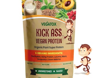 Organic Vegan Protein Powder: Pea & Hemp, Superfood Blend (500g)