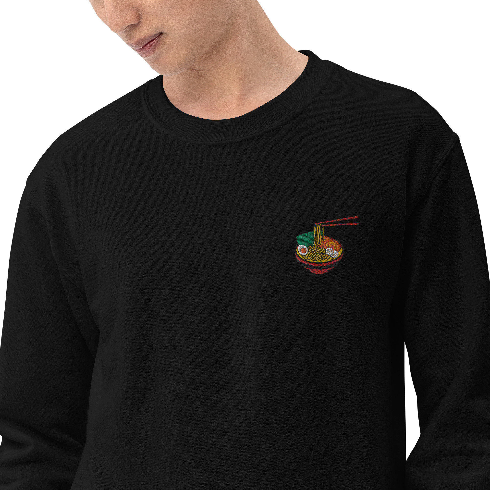 Ramen Sweatshirt Embroidered Unisex | Japanese Tonkotsu Ramen Noodle Soup Cartoon Sweater | Tokyo inspired