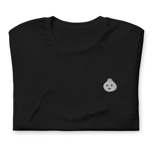 Koszulka z haftem Dumpling Unisex | Koszulka z kreskówkową zupą z makaronem Dumpling dla smakoszy | Inspirowane chińskim
