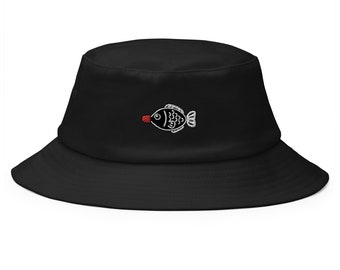 Sombrero tipo pescador con bordado de salsa de soja / Gorra asiática de algodón orgánico
