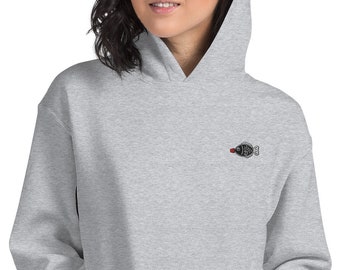 Sudadera con capucha bordada de pescado en salsa de soja / Regalo para amantes de la gastronomía japonesa