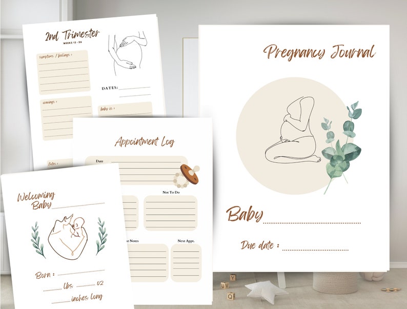 Printable PDF Planner Pregnancy Journal Printable Pregnancy Etsy