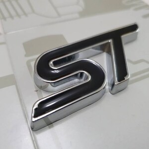 Black ST Grille Badge Emblem for Ford focus ST Fiesta ST image 2
