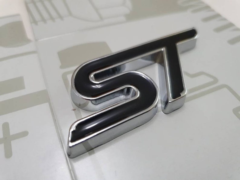 Black ST Grille Badge Emblem for Ford focus ST Fiesta ST image 2