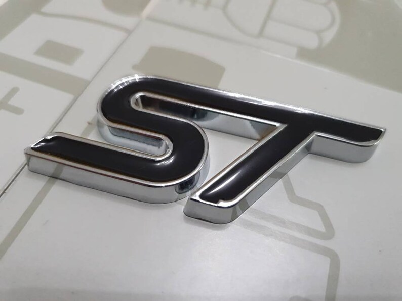 Black ST Grille Badge Emblem for Ford focus ST Fiesta ST image 3