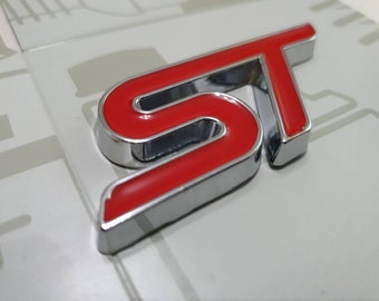 Red ST Grille Emblem Badge for Ford Fiesta Focus ST