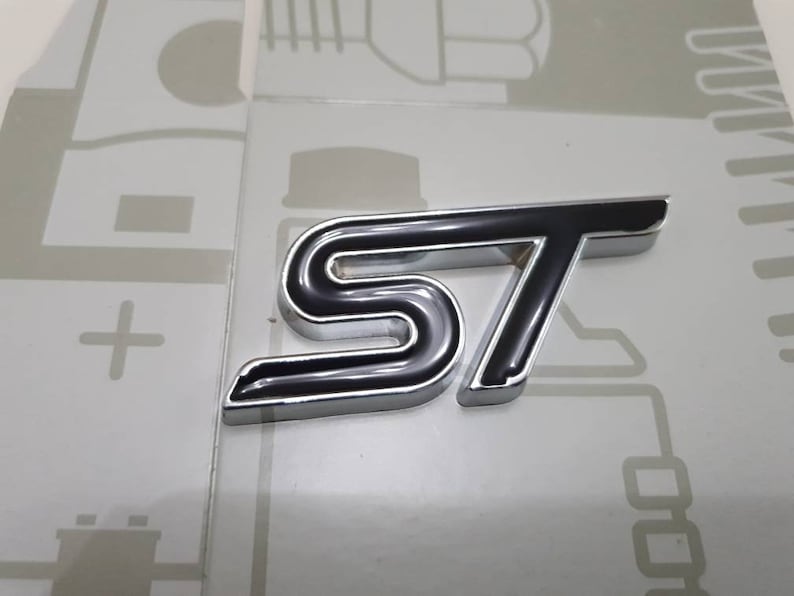 Black ST Grille Badge Emblem for Ford focus ST Fiesta ST image 5