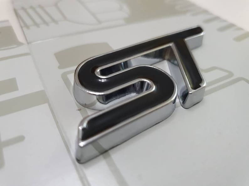 Black ST Grille Badge Emblem for Ford focus ST Fiesta ST image 1