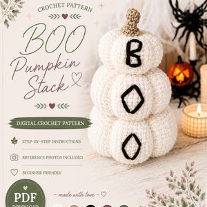 PATTERN | Pumpkin Stack Crochet Decor | Fall Crochet | Autumn | Halloween | Boho Crochet Decor | Crochet Home | Crochet Homeware | image 1