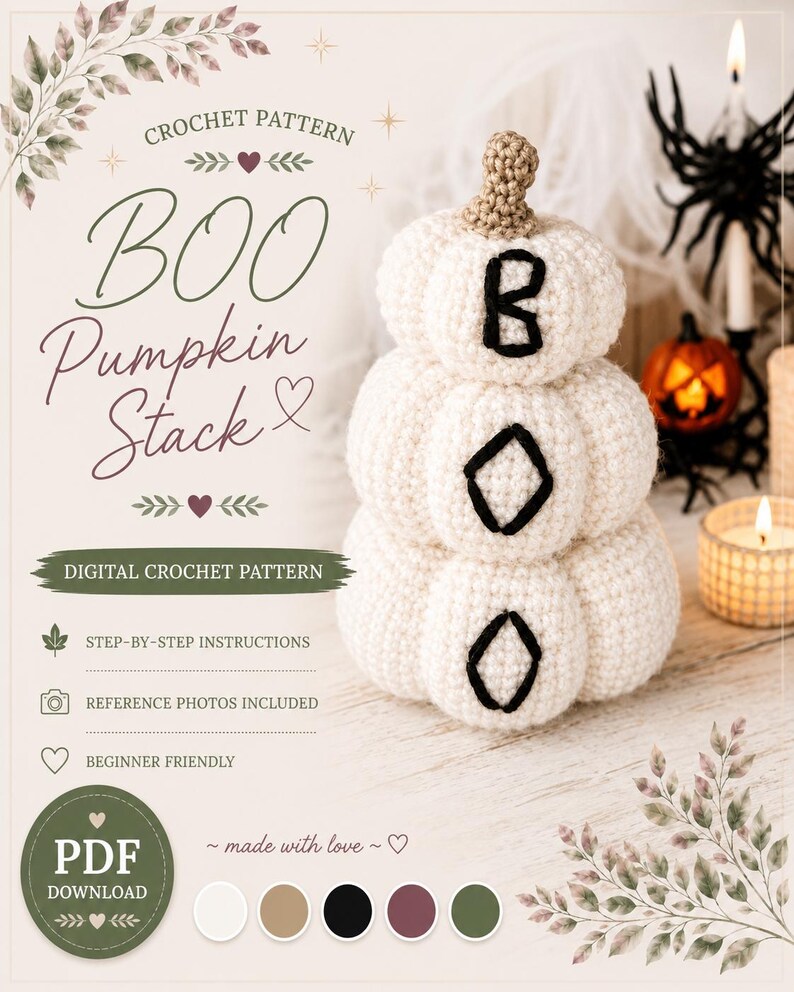 PATTERN | Pumpkin Stack Crochet Decor | Fall Crochet | Autumn | Halloween | Boho Crochet Decor | Crochet Home | Crochet Homeware | image 1