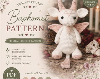 MODÈLE | Modèle de crochet Baphomet | Modèle à télécharger | Modèle de crochet à imprimer | Baphomet