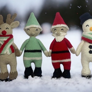 PATTERN |  4in1 Christmas Amigurumi Pattern | Christmas Crochet Pattern | Santa, Reindeer, Elf and Snowman | Christmas Amigurumi Pattern