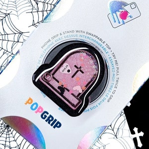 Pastel Goth Tombstone Resin Shaker, Made to order Popsocket Phone Holder, Phone Grip, Phone Stand