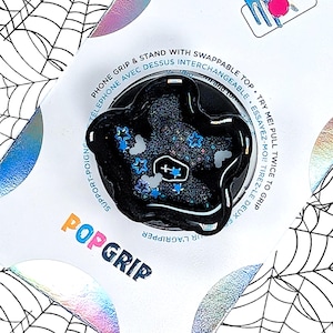 Goth Bat Resin Shaker Pop Socket,Bat Kindle Grippie, Resin Phone Holder
