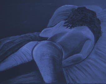 Intimité, moment de désir. Fille sensuelle. XXL