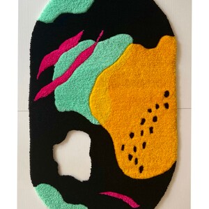 Colorful Abstract Tufted Rug, Tufting Rug, %100 Hand Tufted Rug, Tufted Rug, Custom Tufted Rug Decor, Sold. I can make a new one for you image 3