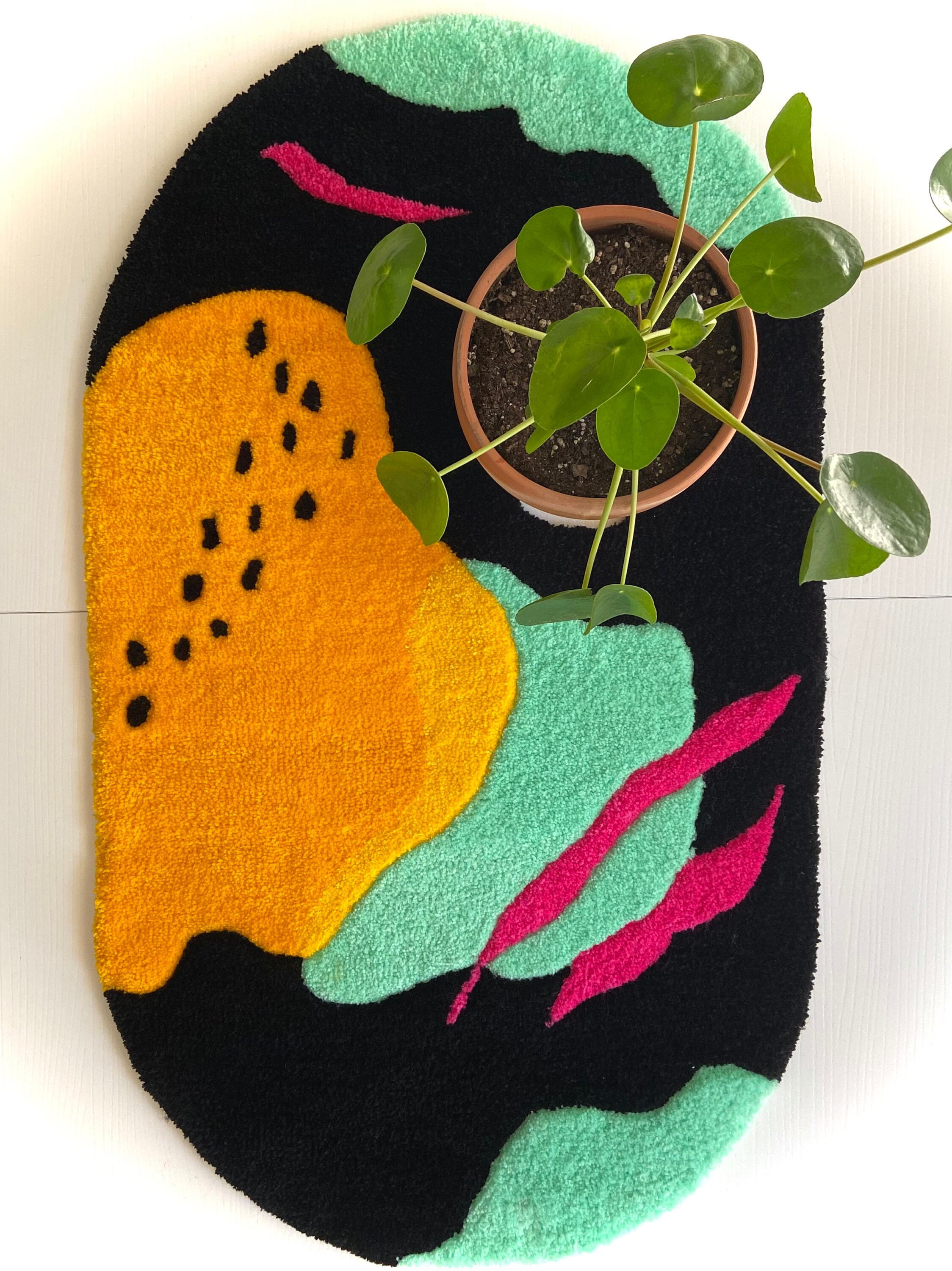 Colorful Abstract Tufted Rug, Tufting Rug, %100 Hand Tufted Rug, Tufted ...