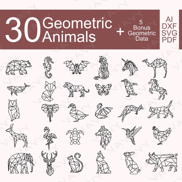 Geometric Animals - Etsy