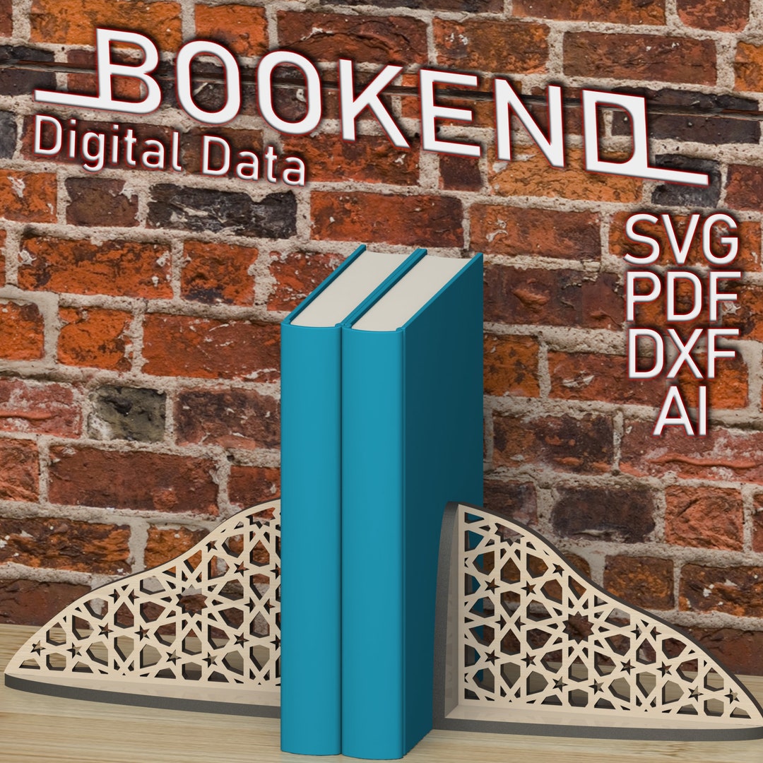 Esthetic1 Bookend Template for Book Lovers, Digital Data, Vector Laser ...
