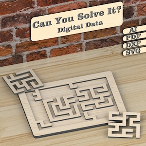 Jeu de puzzle chinois Fichier numérique pour CNC Glowforge Laser Cut Template, Laser Vector Pattern Ai, Pdf, Svg, Dxf Formats, Facile à découper au laser